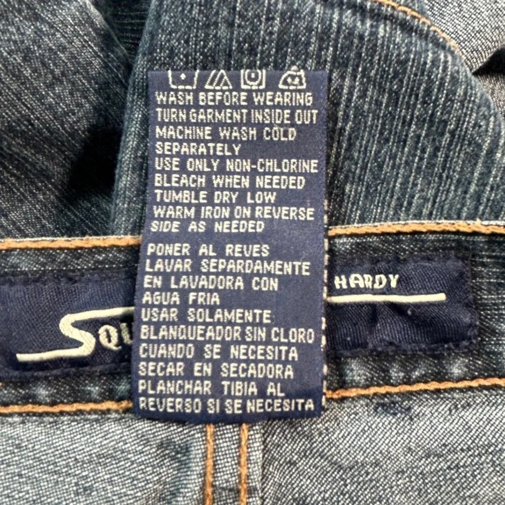 Squeeze Stephen Hardy Shorts Denim Jean Blue Wash Womens Sz 13/14 Y2K 5-Pockets